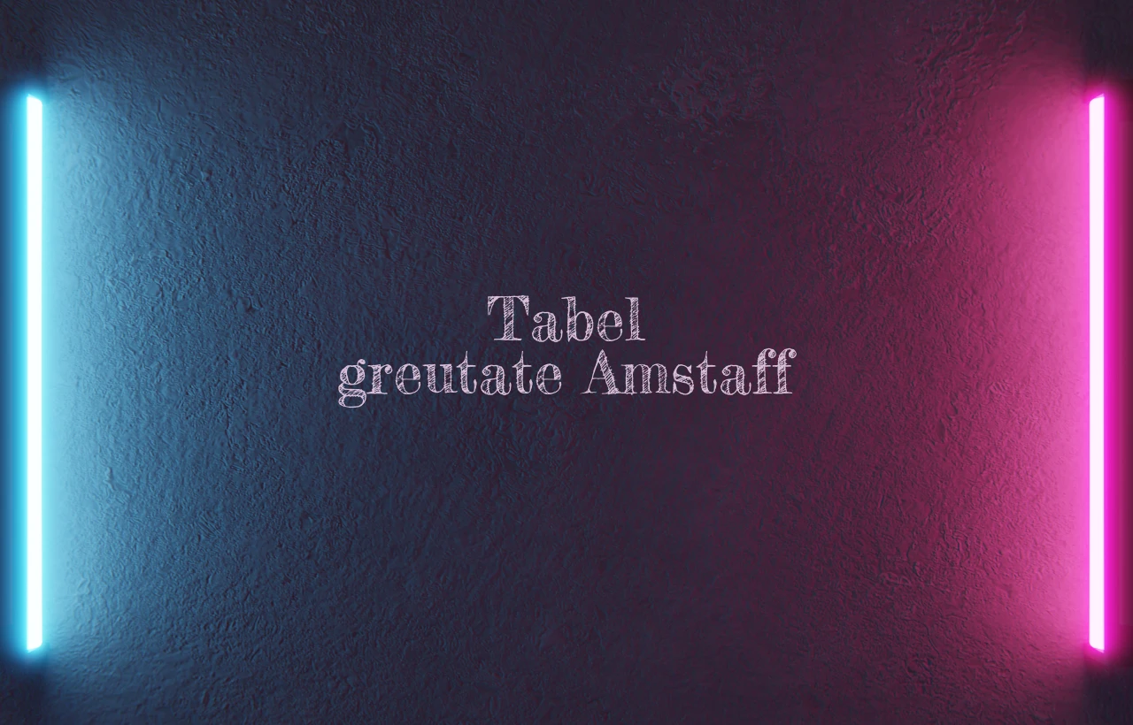 tabel greutate amstaff